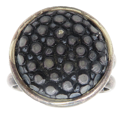 925 Sterling Silver  Vintage Chiseled Design Cocktail Ring Sz 8.5  RG10954