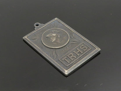 925 Sterling Silver  Vintage Antique 1920 TRHS Rectangle Pendant  PT20871