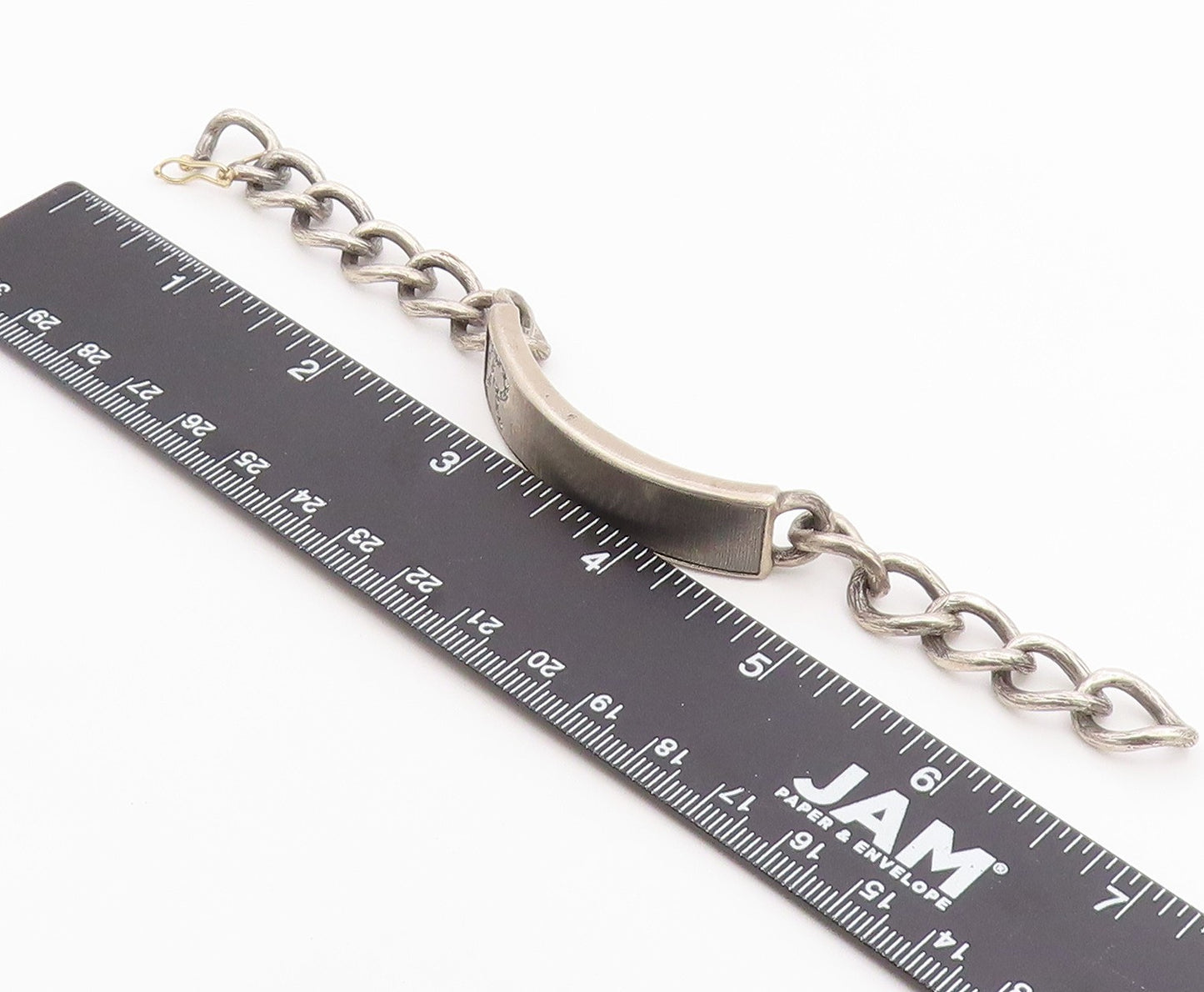 925 Sterling Silver Vintage Bracelet Real Diamonds Initial R Monogram  BT12164
