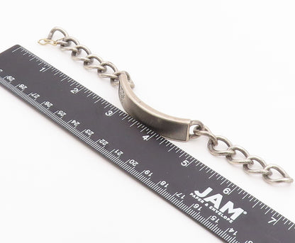 925 Sterling Silver Vintage Bracelet Real Diamonds Initial R Monogram  BT12164