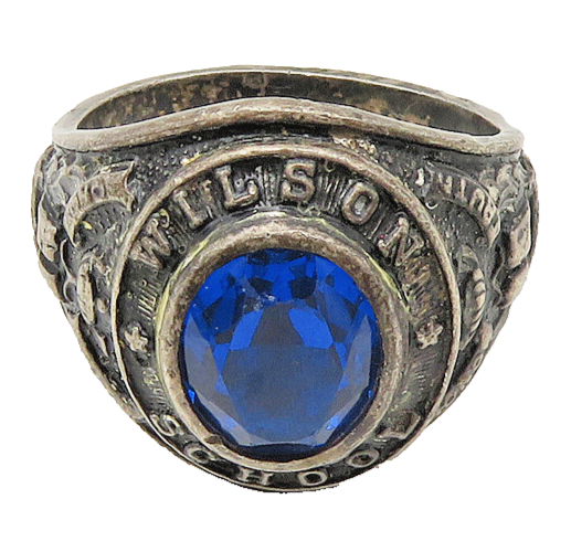ABB 925 Silver  Vintage Antique Topaz Wilson 1968 Class Ring Sz 8  RG18883