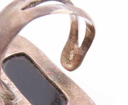 925 Sterling Silver Vintage Ring POLAND Designer Honey Amber  Sz 10  RG32780