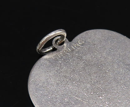 925 Sterling Silver Vintage Engraved Happy Birthday Love Heart Pendant PT21839