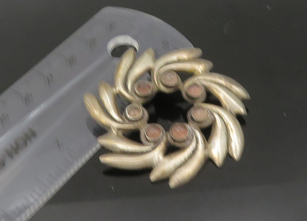 MEXICO 925 Silver  Vintage Topaz Floral Wreath Design Brooch Pin  BP8554