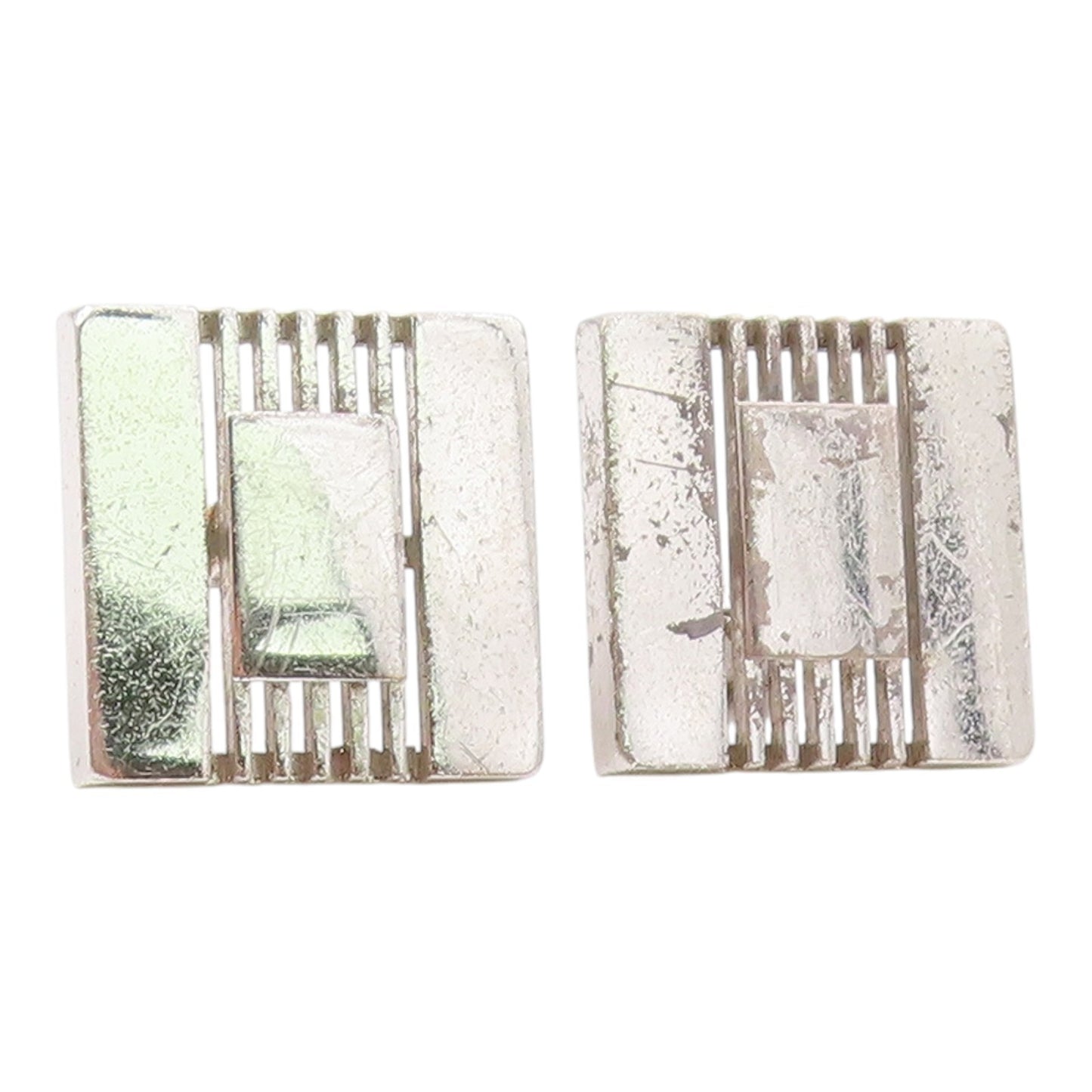 SWANK 925 Sterling Silver  Vintage Antique Shiny Square Cufflinks  TR2832