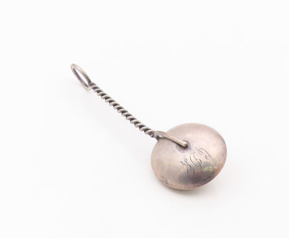 WEB 925 Sterling Silver  Vintage Antique Etched Baby Toy (RATTLES)  TR2739
