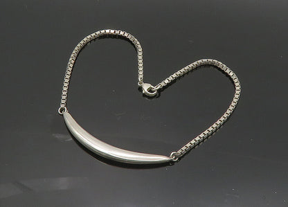 RLM STUDIO 925 Silver  Vintage Curve Pendant Box Link Chain Necklace  NE3355
