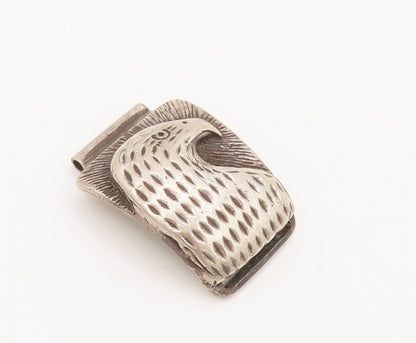 925 Silver Vintage Watch Belt NAVAJO Solid Bulged Etched Eagle Face  TR3676