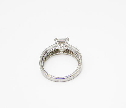 925 Sterling Silver  White Cubic Zirconia 7Stone Engagement Ring Sz 8  RG2955