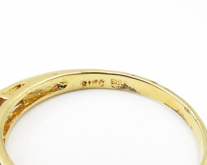 925 Sterling Silver  Cubic Zirconia Gold Plated Band Ring Sz 9.25  RG10329