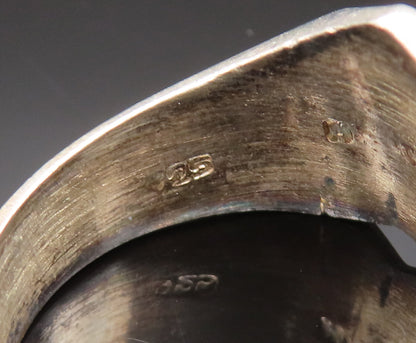 MEXICO 925 Silver  Vintage Minimalist Concave Love Heart Ring Sz 11.5  RG25428