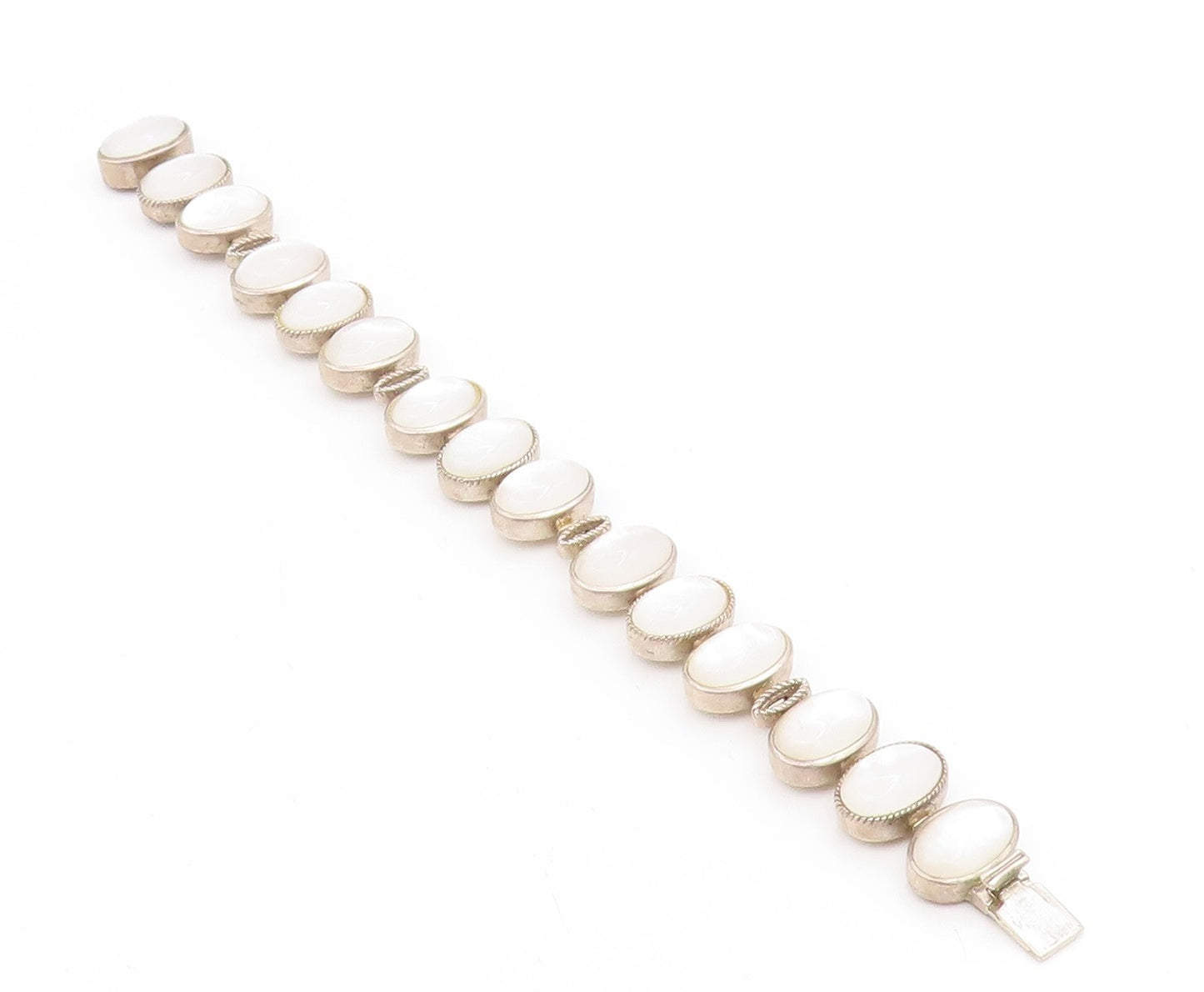925 Sterling Silver Vintage Bracelet WHITNEY KELLY Cabochon Moonstone  BT11729