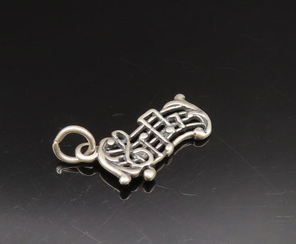 925 Sterling Silver  Vintage Treble Clef With Musical Notes Pendant  PT21043