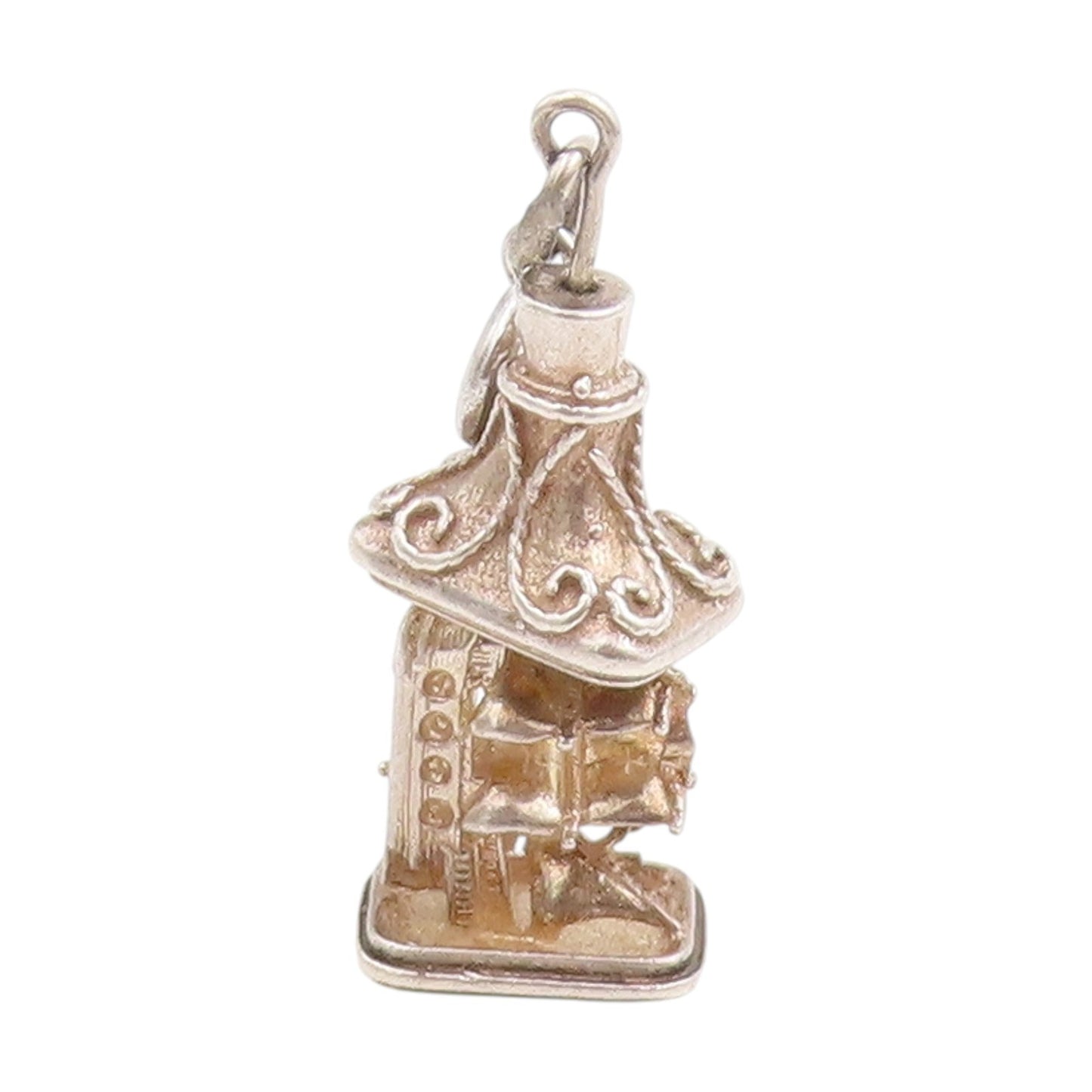 925 Sterling Silver Vintage Pendant 3D Miniature Potbelly Stove Charm  PT25244
