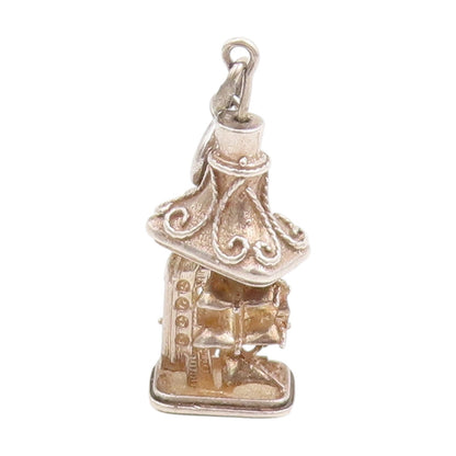 925 Sterling Silver Vintage Pendant 3D Miniature Potbelly Stove Charm  PT25244