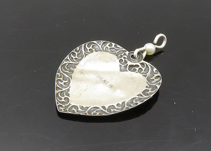 925 Sterling Silver  Vintage Petite Pearl Bordered Love Heart Pendant  PT16469