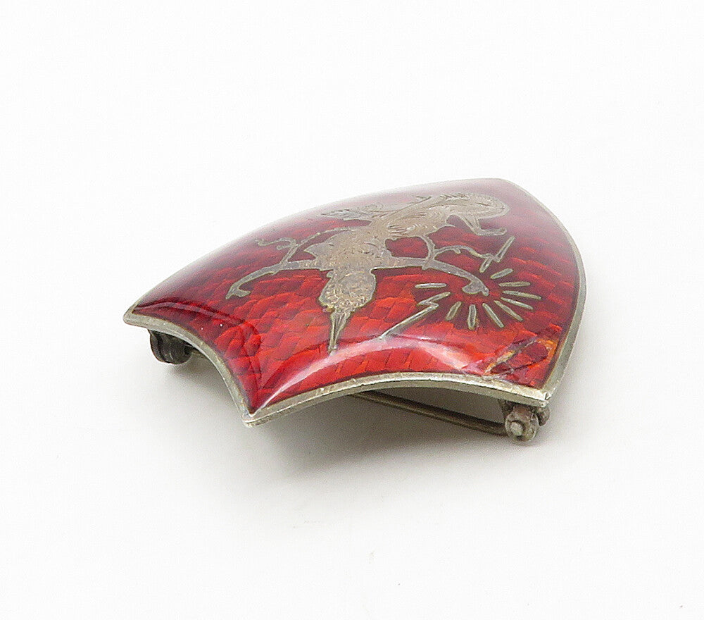 SIAM 925 Sterling Silver  Vintage Enamel Dancer Shield Brooch Pin  BP6235