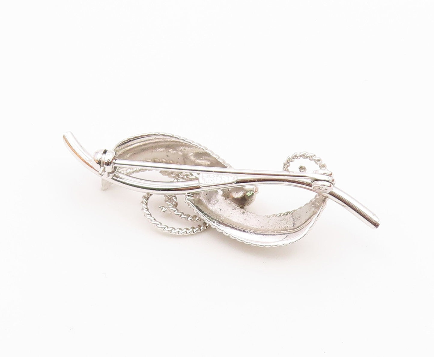 CARL ART 925 Silver  Vintage Petite Pearl Swirl Twist Brooch Pin  BP8496
