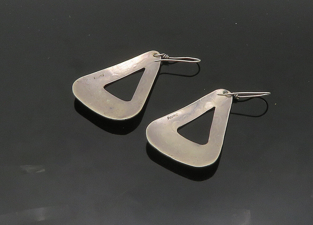 NAVAJO 925 Sterling Silver  Vintage Etched Detail Dangle Earrings  EG10286
