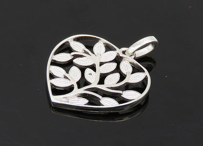 D 'JAY 925 Silver  Vintage Genuine Diamond Floral Vine Heart Pendant  PT15721
