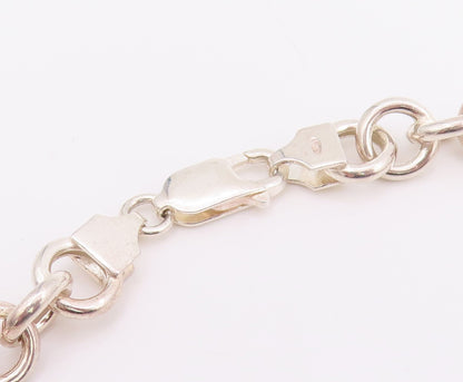 925 Sterling Silver Vintage Necklace Minimalist Interlocking Circle Chain NE4780