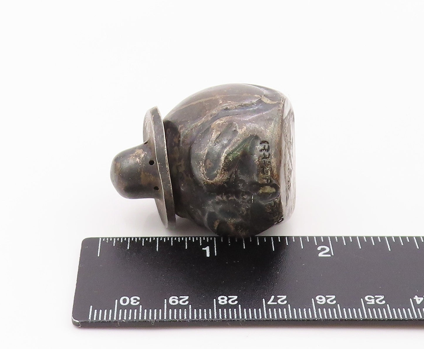 MEXICO 925 Sterling Silver Vintage Antique Puffy Man Salt Shaker  TR2970