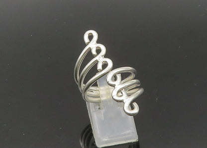 925 Sterling Silver  Vintage Shiny Split Swirl Band Ring Sz 7.5  RG21770
