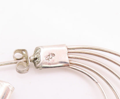 925 Sterling Silver Vintage Earrings Cutout Multi Rings Open Hoop  EG13085