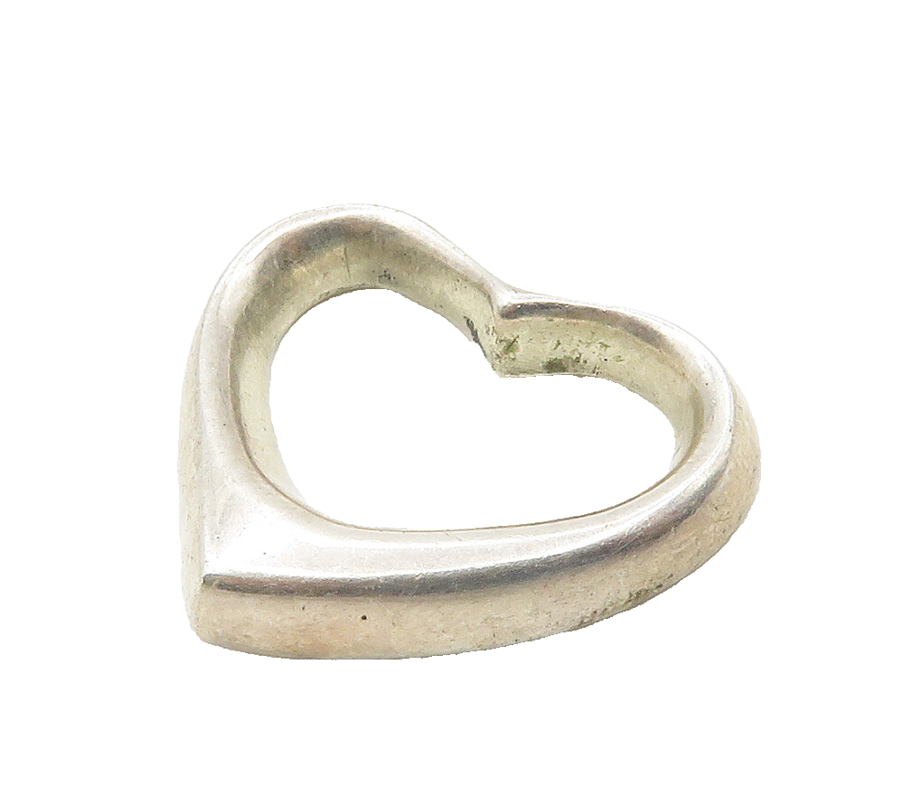 MEXICO 925 Sterling Silver  Vintage Minimalist Open Love Heart Pendant PT12221