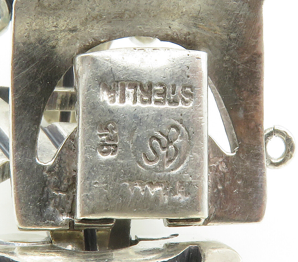 J. SOTELO 925 Sterling Silver  Vintage Chiseled Hinge Chain Bracelet  BT5855