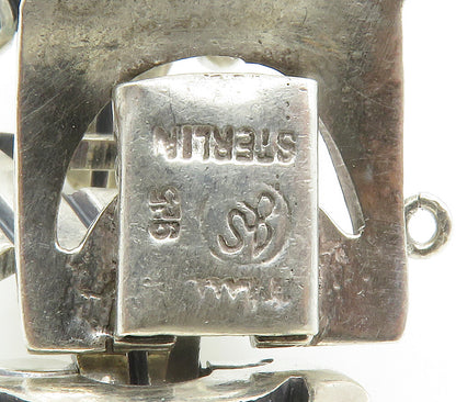 J. SOTELO 925 Sterling Silver  Vintage Chiseled Hinge Chain Bracelet  BT5855