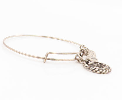 ALEX & ANI 925 Silver  Vintage Ship Anchor Charmed Bangle Bracelet  BT9102