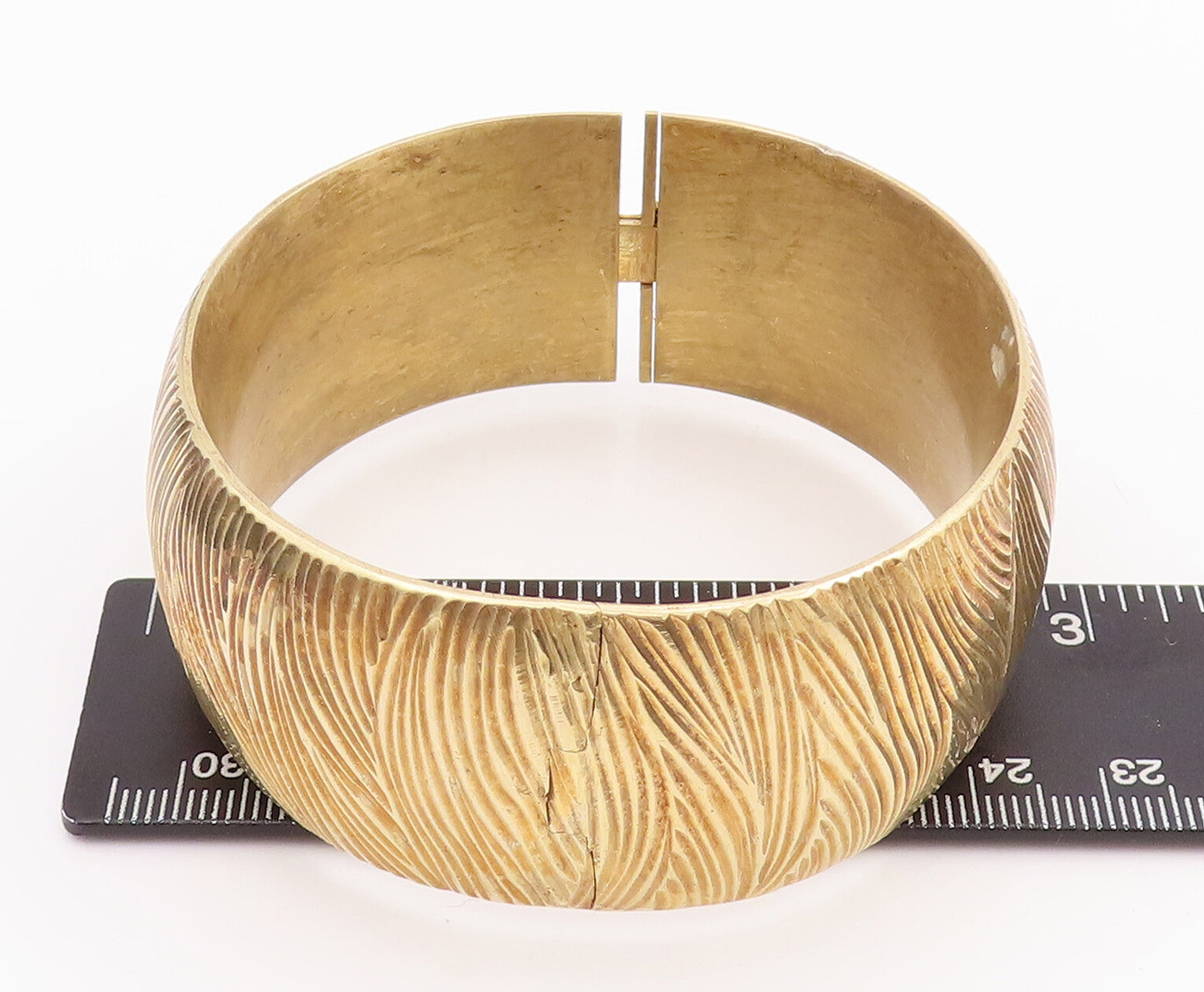 925 Sterling Silver Vintage Bracelet JACMEL Swirly Lines Grooved Bangle  BT10580