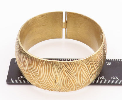 925 Sterling Silver Vintage Bracelet JACMEL Swirly Lines Grooved Bangle  BT10580