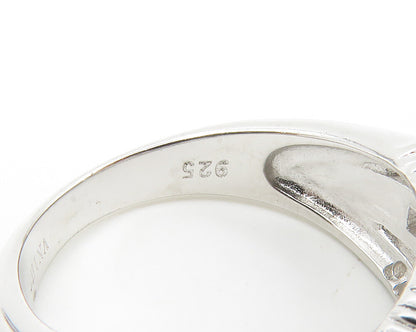 925 Sterling Silver  Sparkling Cubic Zirconia Split Band Ring Sz 7  RG14119
