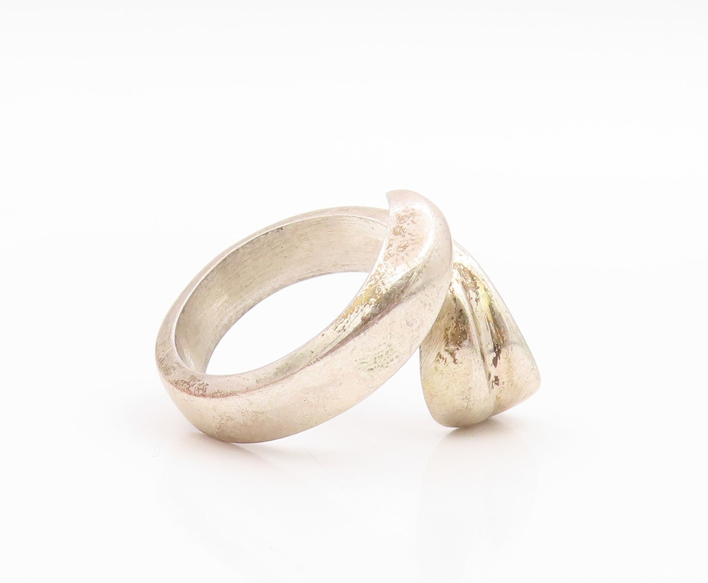 925 Sterling Silver Vintage Ring Classic Floral Leaf Wrap Band  Sz 8.5  RG36120