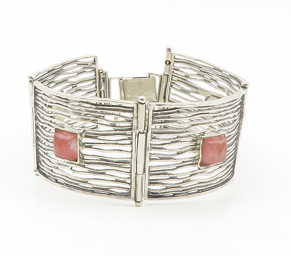 SILPADA 925 Sterling Silver  Vintage Rose Quartz Panel Chain Bracelet  BT5853