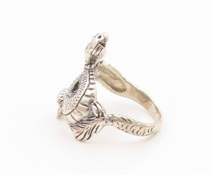 925 Sterling Silver Vintage Ring Etched Mythical Dragon Band  Sz 10  RG35903