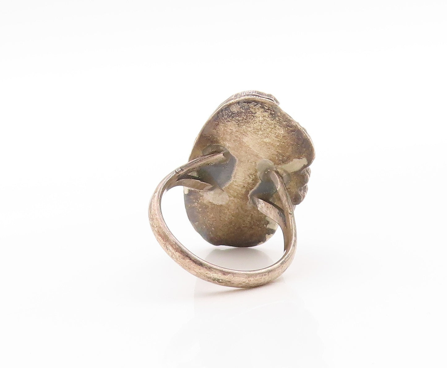 925 Sterling Silver Vintage Ring NAVAJO ZUNI Mother Of Pearls Gem  Sz 7 RG32566