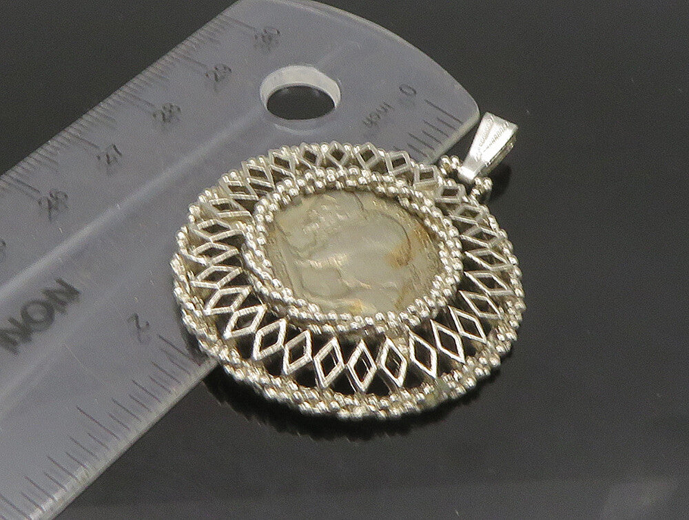 925 Sterling Silver  Vintage Twist Border 1929 Nickel Coin Pendant  PT19583
