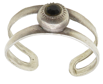 925 Silver Vintage Black Hematite Split Band Ring Sz 6 RG16256