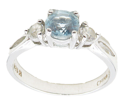 ROSS SIMON 925 Sterling Silver Vintage Topaz Solitaire Accent Ring Sz 8  RG9215