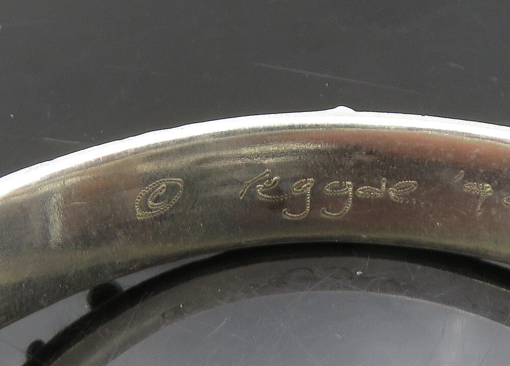 DESIGNER 925 Silver  Vintage Shiny Fish Pattern Petite Bangle Bracelet  BT9057