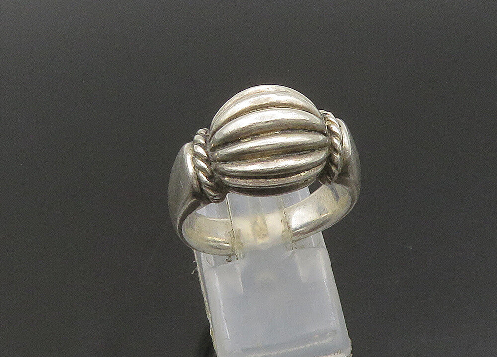 ESPO SIG 925 Silver  Vintage Shiny Fluted Dome Twist Band Ring Sz 9  RG22836