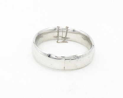 HAYWARD 925 Sterling Silver  Vintage Floral Etched Bangle Bracelet  BT4781