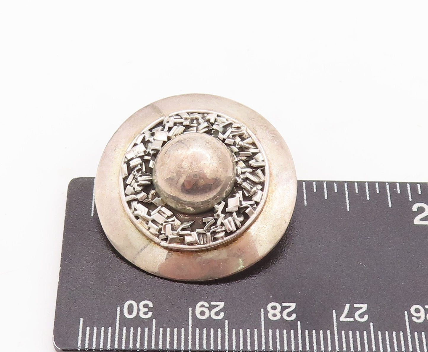 925 Sterling Silver Vintage Earrings MEXICO Modernist Brutalist Design  EG13127