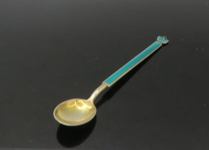 DAVID ANDERSEN NORWAY 925 Silver  Vintage Enamel Floral Espresso Spoon  TR3105