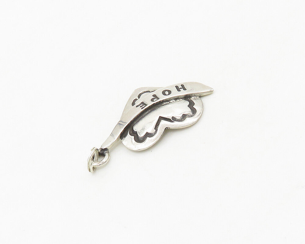925 Sterling Silver  Shiny Hope Etched Petite Love Heart Pendant  PT14485