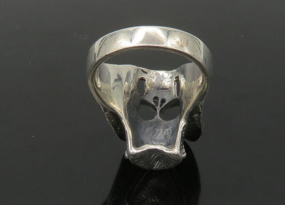 925 Sterling Silver  Vintage Skeleton Head Large Biker Ring Sz 11  RG22670