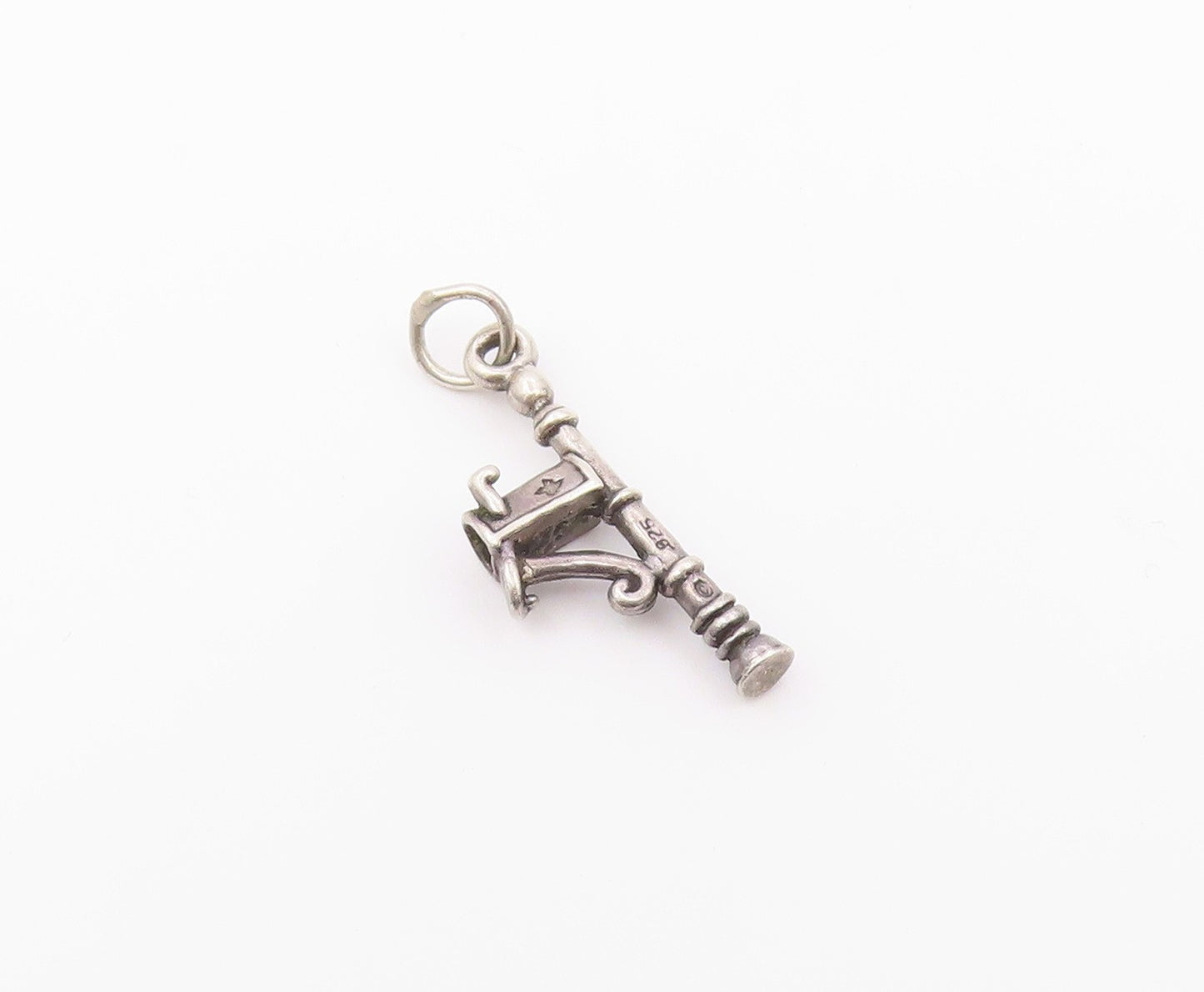 925 Sterling Silver  Vintage Dark Tone Old Fashion Mailbox Pendant  PT20061